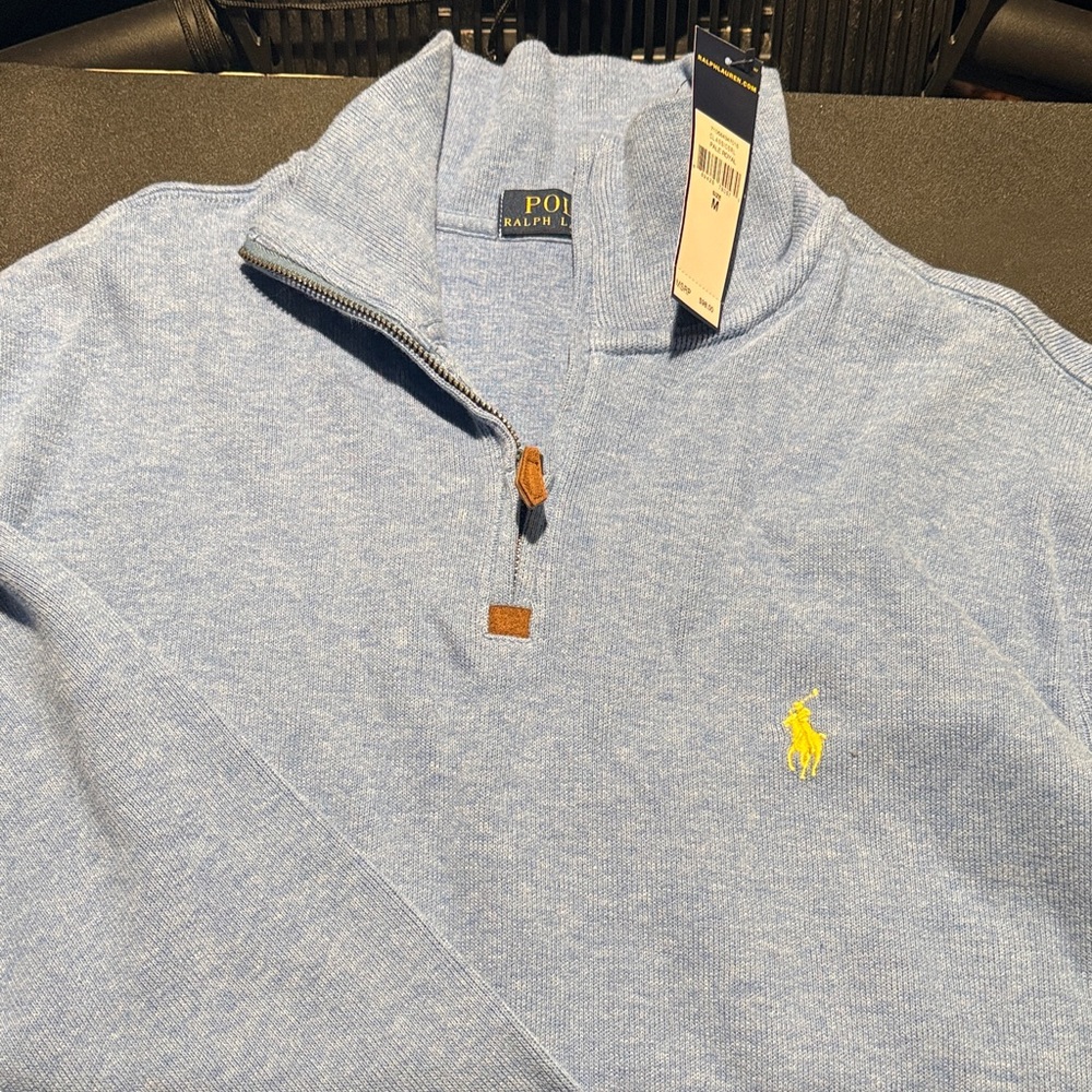 New with tags Ralph Lauren Pale Blue Quarter-Zip Pullover
